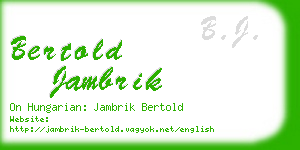 bertold jambrik business card